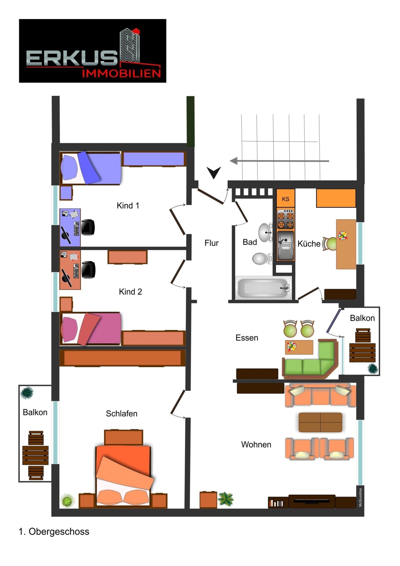 Grundriss, 1.OG links